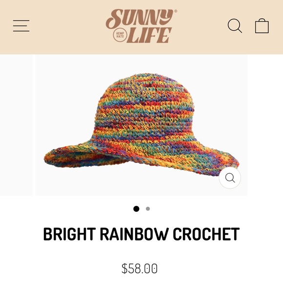 Rainbow crochet hemp hat 🌈 - Picture 1 of 4